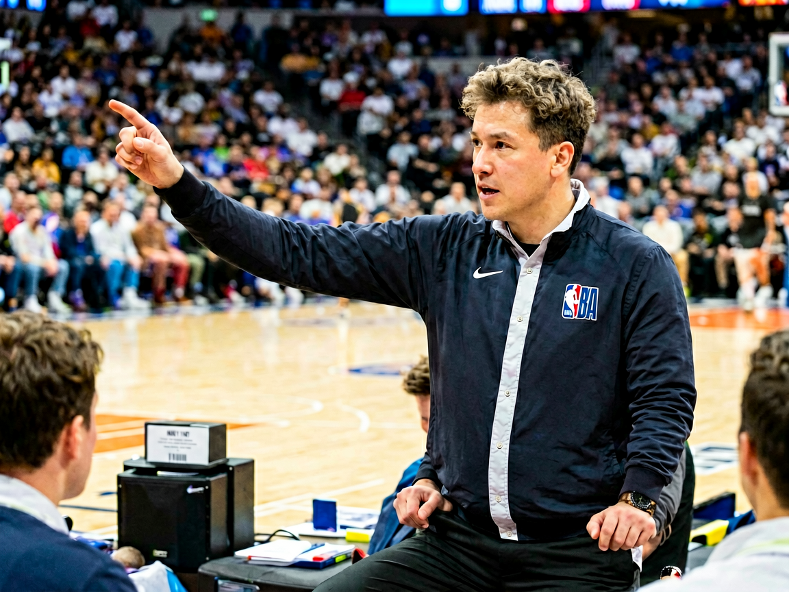 NBA教练场边指挥,比赛战术布置